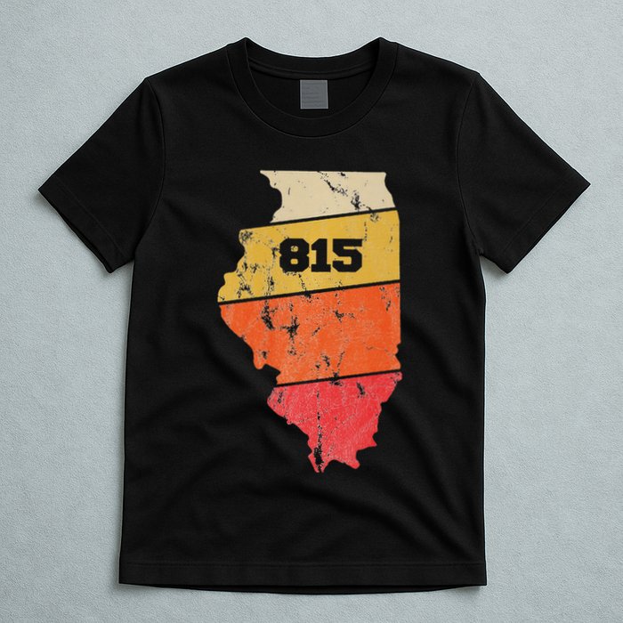 Illinois Retro Local Map Heart Area Code 815 T-Shirt