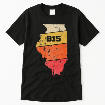 Illinois Retro Local Map Heart Area Code 815 Tall T-Shirt