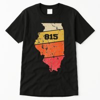 Illinois Retro Local Map Heart Area Code 815 Tall T-Shirt