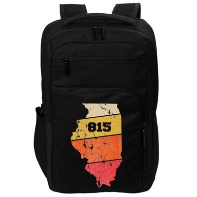 Illinois Retro Local Map Heart Area Code 815 Impact Tech Backpack