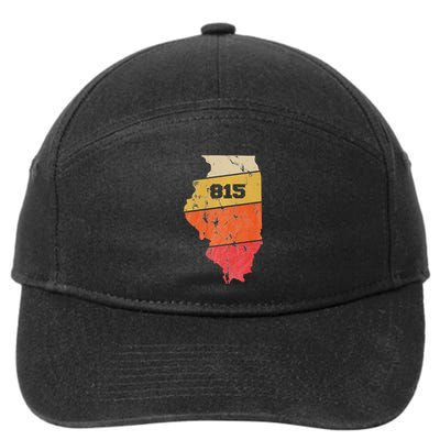 Illinois Retro Local Map Heart Area Code 815 7-Panel Snapback Hat