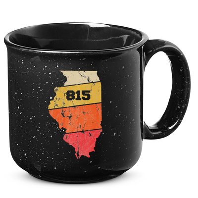 Illinois Retro Local Map Heart Area Code 815 15oz Campfire Ceramic Mug