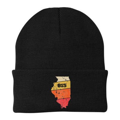 Illinois Retro Local Map Heart Area Code 815 Beanie