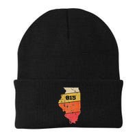 Illinois Retro Local Map Heart Area Code 815 Beanie