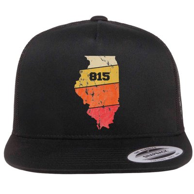 Illinois Retro Local Map Heart Area Code 815 Flatbill Hat