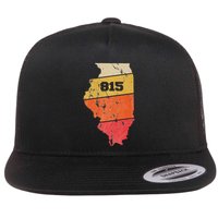 Illinois Retro Local Map Heart Area Code 815 Flatbill Hat