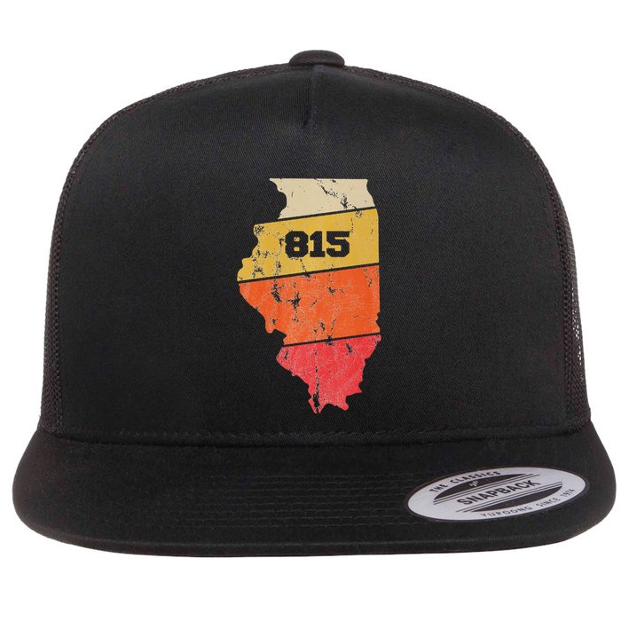 Illinois Retro Local Map Heart Area Code 815 Flatbill Hat