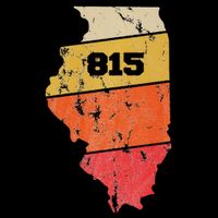 Illinois Retro Local Map Heart Area Code 815 16 in Basic Backpack