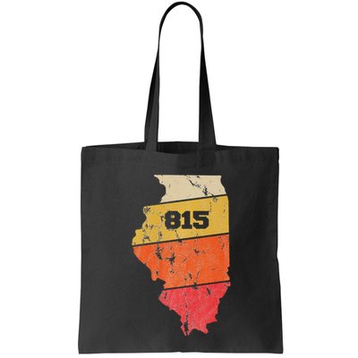Illinois Retro Local Map Heart Area Code 815 Bag