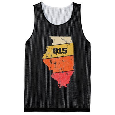 Illinois Retro Local Map Heart Area Code 815 Mesh Reversible Basketball Jersey Tank