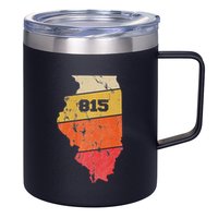 Illinois Retro Local Map Heart Area Code 815 12oz Stainless Steel Coffee Mug