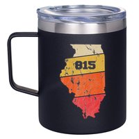 Illinois Retro Local Map Heart Area Code 815 12oz Stainless Steel Coffee Mug
