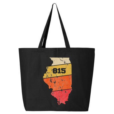 Illinois Retro Local Map Heart Area Code 815 25L Jumbo Tote