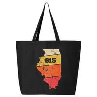 Illinois Retro Local Map Heart Area Code 815 25L Jumbo Tote