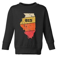 Illinois Retro Local Map Heart Area Code 815 Toddler Sweatshirt