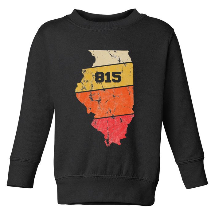 Illinois Retro Local Map Heart Area Code 815 Toddler Sweatshirt