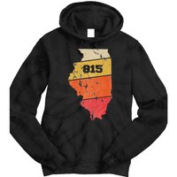 Illinois Retro Local Map Heart Area Code 815 Tie Dye Hoodie