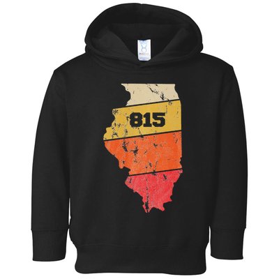 Illinois Retro Local Map Heart Area Code 815 Toddler Hoodie