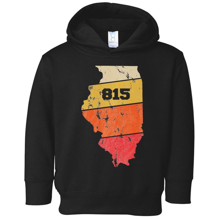 Illinois Retro Local Map Heart Area Code 815 Toddler Hoodie