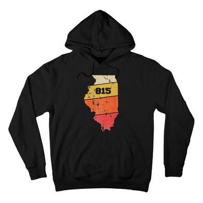 Illinois Retro Local Map Heart Area Code 815 Tall Hoodie