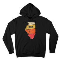 Illinois Retro Local Map Heart Area Code 815 Tall Hoodie