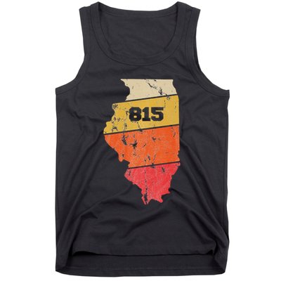 Illinois Retro Local Map Heart Area Code 815 Tank Top