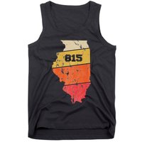 Illinois Retro Local Map Heart Area Code 815 Tank Top