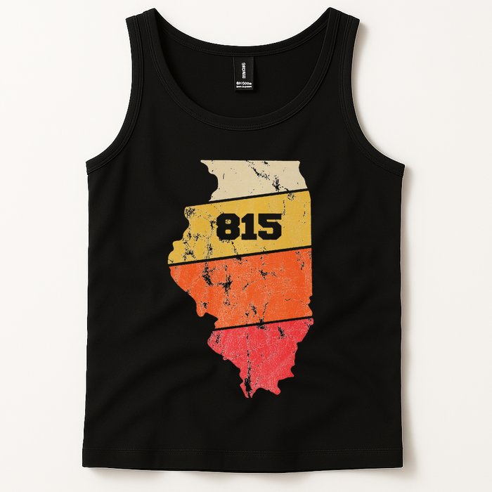 Illinois Retro Local Map Heart Area Code 815 Tank Top