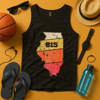 Illinois Retro Local Map Heart Area Code 815 Tank Top