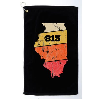 Illinois Retro Local Map Heart Area Code 815 Golf Towel