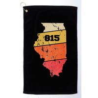 Illinois Retro Local Map Heart Area Code 815 Golf Towel