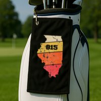 Illinois Retro Local Map Heart Area Code 815 Golf Towel