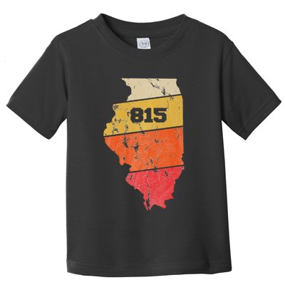 Illinois Retro Local Map Heart Area Code 815 Toddler T-Shirt