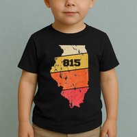 Illinois Retro Local Map Heart Area Code 815 Toddler T-Shirt