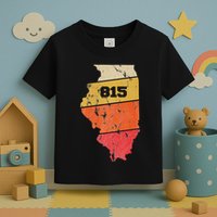 Illinois Retro Local Map Heart Area Code 815 Toddler T-Shirt