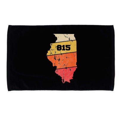 Illinois Retro Local Map Heart Area Code 815 Microfiber Hand Towel