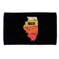 Illinois Retro Local Map Heart Area Code 815 Microfiber Hand Towel