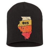 Illinois Retro Local Map Heart Area Code 815 Short Acrylic Beanie