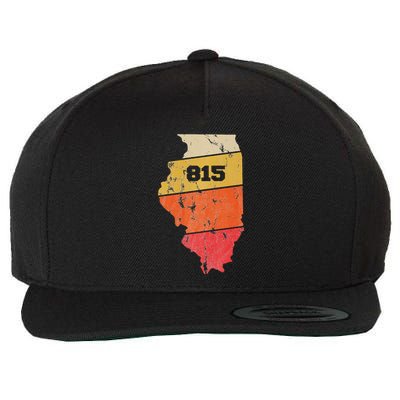 Illinois Retro Local Map Heart Area Code 815 Wool Snapback Cap
