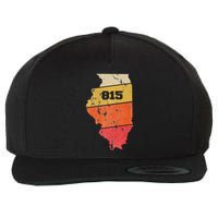 Illinois Retro Local Map Heart Area Code 815 Wool Snapback Cap