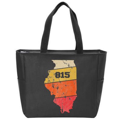 Illinois Retro Local Map Heart Area Code 815 Zip Tote Bag