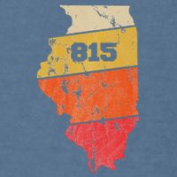 Illinois Retro Local Map Heart Area Code 815 Garment-Dyed Sweatshirt