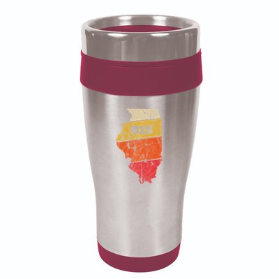 Illinois Retro Local Map Heart Area Code 815 16oz Travel Tumbler