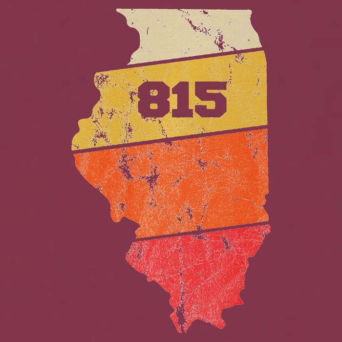 Illinois Retro Local Map Heart Area Code 815 16oz Travel Tumbler