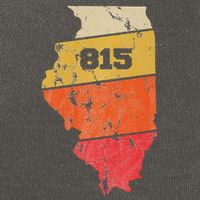 Illinois Retro Local Map Heart Area Code 815 Cotton Canvas Backpack
