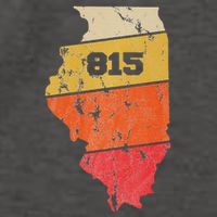 Illinois Retro Local Map Heart Area Code 815 Vector Backpack