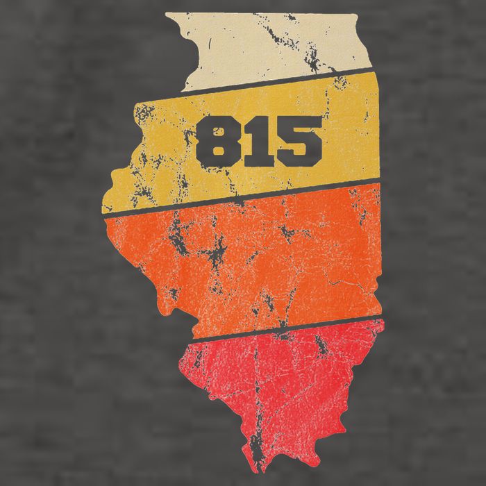 Illinois Retro Local Map Heart Area Code 815 Vector Backpack