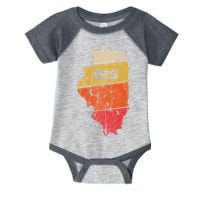 Illinois Retro Local Map Heart Area Code 815 Infant Baby Jersey Bodysuit