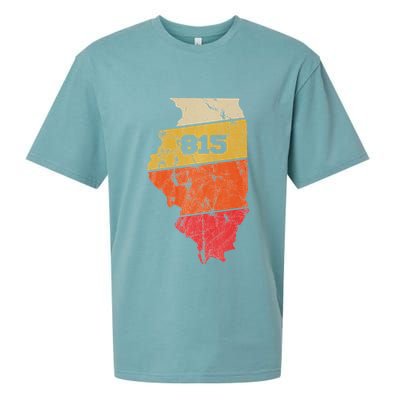 Illinois Retro Local Map Heart Area Code 815 Sueded Cloud Jersey T-Shirt