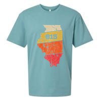 Illinois Retro Local Map Heart Area Code 815 Sueded Cloud Jersey T-Shirt